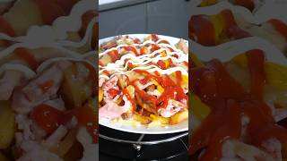 SIMPLE YET DELICIOUS Loaded Fries Recipe🍟 fries loadedfries chips food shorts short [upl. by Winthorpe536]