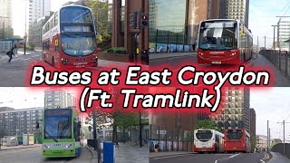 Buses at East Croydon ft Tramlink [upl. by Arateehc]