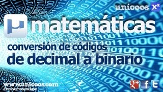 De decimal a binario SECUNDARIA 2ºESO unicoos tecnología [upl. by Atikam224]