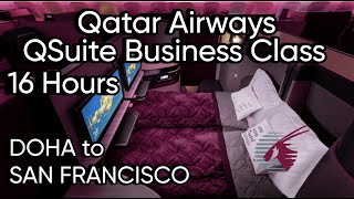 16 hours on Qatar Airways QSuite Business Class  Doha to San Francisco [upl. by Judy390]