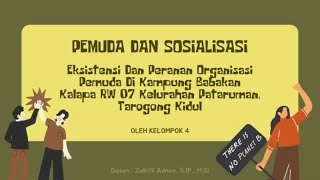 Permasalahan pemuda dan sosialisasi  Dasar Ilmu Sosial FISIP UNIGA 20232024 [upl. by Killam]