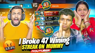 First Time Break 47 Winning Streak 😱 Aunty Youtuber Vs NayanAsin 😡 गुस्सा हो गया [upl. by Odlaner]