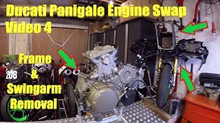 Panigale 1199 S to R Engine Swap Video 4  Swingarm and Frame Removal [upl. by Cordelia]