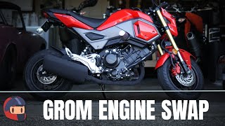 Honda Grom Engine Swap Twice the Engine for Twice the Price  CBR 250cc  300cc HowTo [upl. by Norag]