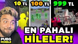 10 TL vs 100 TL vs 999 TL HİLELER Pubg Mobile Ucuz Orta Pahalı Hile Videoları [upl. by Hughett]