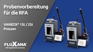 FLUXANA VANEOX 15t25t Presse für Röntgenfluoreszenzanalyse RFA [upl. by Luhar]