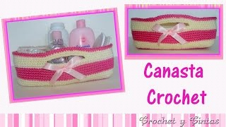 Canasta tejida a crochet ganchillo [upl. by Paddie]