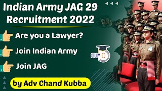 Indian Army JAG 29 Course Recruitment 2022  Eligibility Exam Dates Syllabus  Join Indian Army [upl. by Laurette]