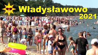 Władysławowo🏖️️ plaża 22082021 słońce tłumy ludzi i parawany [upl. by Howlan536]