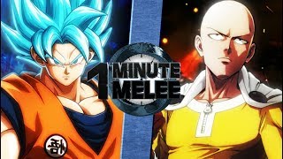 Goku vs Saitama Dragonball Super vs One Punch Man  One Minute Melee S5 Finale [upl. by Aloin450]