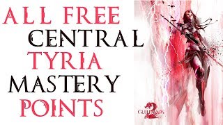 GW 2 All 9 Central Tyria Free Mastery Insight Locations Mastery points guide [upl. by Nesiaj519]