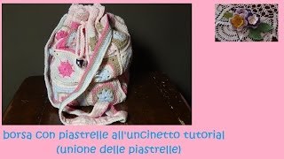 borsa con piastrelle alluncinetto tutorial unione delle piastrelle [upl. by Cordie]