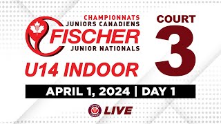 2024 Tennis Canada Fischer U14 Indoor National Championships 🎾 Court 3  Day 1 April 1 2024 [upl. by Ormsby]