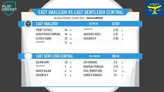 South East Cricket Association  L Grade  Round 5  East Oakleigh v East Bentleigh Central [upl. by Sarkaria]