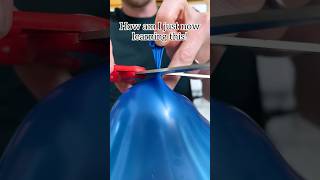 Avoid loud bangs when deflating balloons by snipping on the knot balloons party lifehacks [upl. by Neillij]