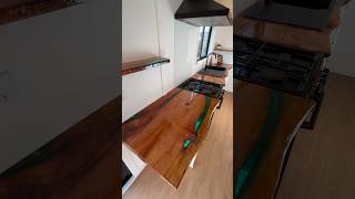 ✨Beautiful macrocarpa live edge epoxy kitchen bench [upl. by Kaltman]