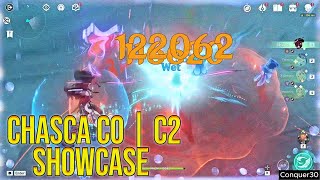 Showcase Chasca C0  C2 Constellations  Comparison  5 2 Genshin impact [upl. by Kcirdez405]