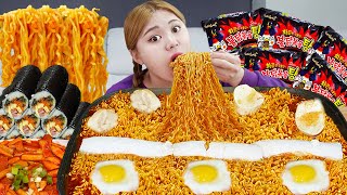 LIVE Mukbang Fire Spicy Noodle amp tteokbokki convenience store food by HIU 하이유 [upl. by Diraj]