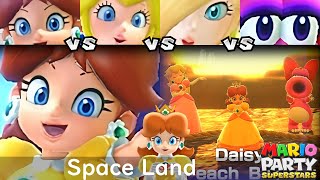 Mario Party Superstars Daisy vs Peach vs Rosalina vs Birdo in Space Land [upl. by Hagile]