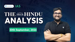 The Hindu Newspaper Analysis LIVE  30th September  UPSC Current Affairs Today  Abhishek Mishra [upl. by Aiykan]