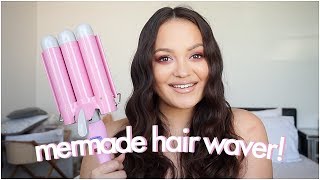 HONEST Mermade Hair Waver Review Kim K Inspired Natural Waves [upl. by Nauqel]