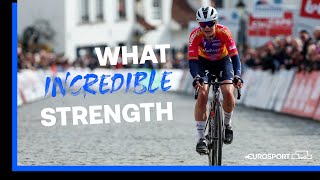 quotWhat An Inspirationquot  Lotte Kopecky Takes Home An Emotional Nokere Koerse Win  Eurosport [upl. by Tterb]