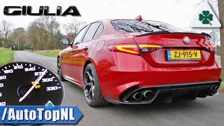 ALFA ROMEO Giulia QUADRIFOGLIO  0270kmh ACCELERATION amp EXHAUST SOUND by AutoTopNL [upl. by Ennairrac]