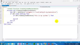 How to Create System Restore Point from VB NET [upl. by Helmut]