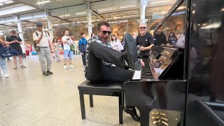 Elvis Plays Music With His Foot At The Public Piano [upl. by Haimrej]