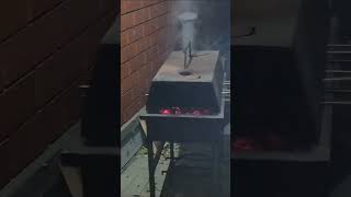 Мангал с крышкой на практике шашлык барбекю гриль bbq мангал shashlik grill food meat еда [upl. by Aettam]