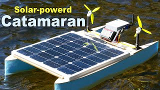 Solar Powered Autonomous Catamaran  First test run [upl. by Easter]