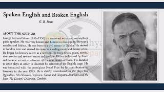 SPOKEN ENGLISH AND BROKEN ENGLISH  G B Shaw  BA 1st Semester  NEP2020 [upl. by Ainevuol]