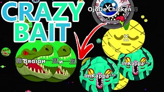 AGARIO  DOUBLE CRAZY BAIT  UNCUT GAMEPLAY [upl. by Eissert]