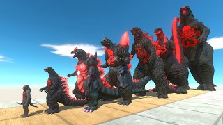 EVOLUTION of RED SKULL GODZILLA 2014 Size Comparison VS White Monster Team  ARBS [upl. by Ainerbas]