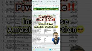 Dont use Pivot in Excel‼️Instead Use Amazing function excel exceltricks exceltutorial shorts [upl. by Sheppard]