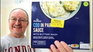 Morrisons Cod In Parsley Sauce With Buttery Mash  Microwave Meal  Food Review [upl. by Atilegna]