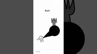 FORK 🍴 animation meme animation flipaclip boble shorts funny fork onek meme [upl. by Rebma]