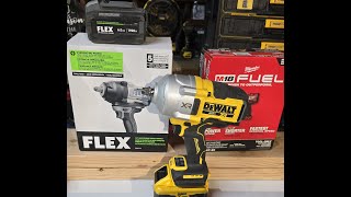 High Torque Impact Wrench Showdown Dewalt DCF961 Milwaukee 296720 FLEX 1472 8AH ForgePowerpack [upl. by Airbmat]