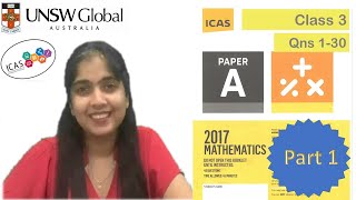 UNSW ICAS Maths 2017 paper Grade 3  Part 1  IMO Class 3 Preparation [upl. by Ardnoed]