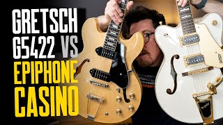 Gretsch G5422 vs Epiphone Casino Plus Gretsch TV Jones Pickup Fit –That Pedal Show [upl. by Liatnahs]