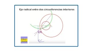 Eje radical entre dos circunferencias interiores [upl. by Brelje]