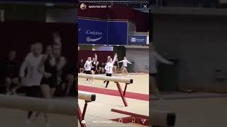 Team Russia warming up  World Gymnastics 2018 [upl. by Alleda]