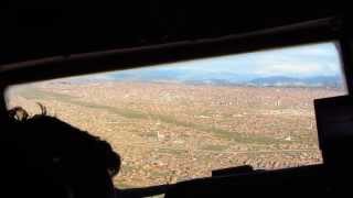 TAM Bolivia F27400M Cockpit  Approach amp Landing Rwy 10 at El Alto Terminal Bartolina Sisa LPB [upl. by Morty]