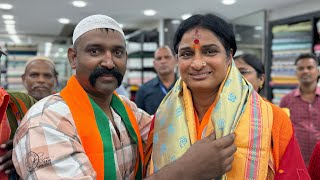 Hyderabad BJP Madhavi Latha Election Campaign at Ghansi Bazar  Madhavi Latha Padayatra in Old City [upl. by Akirdnuhs105]