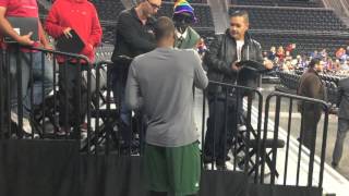 Antetokounmpo Monroe Dellavedova and Other Bucks Signing Autographs  iFolloSportscom [upl. by Annah]