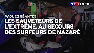 Vagues géantes  découvrez les sauveteurs de lextrême en jetski au secours des surfeurs de Nazaré [upl. by Doubler]