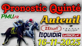 pronostic quinté samedi 16 november 2024 Auteuil [upl. by Ennayoj]