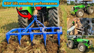 Deutz fahr Agromaxx 4055 E 4wd 55 HP tractor  Rigid cultivator  Lift sensing performance [upl. by Ikkiv83]