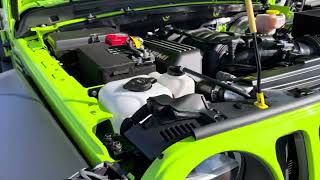 2021 64L HEMI Wrangler 6 speed manual engine bay revving [upl. by Netsirhk687]