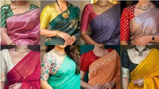 Saree Blouse Colour Combination Ideas  Saree And Blouse Different Colour Combinatio saree blouse [upl. by Maia884]